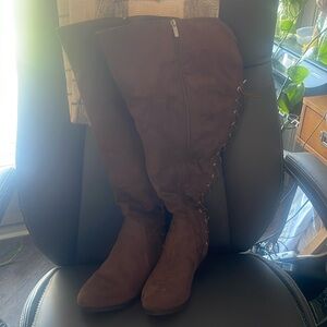 Gently Worn WW extra wide calf over the knee boots-chocolate suede. Size 9.5